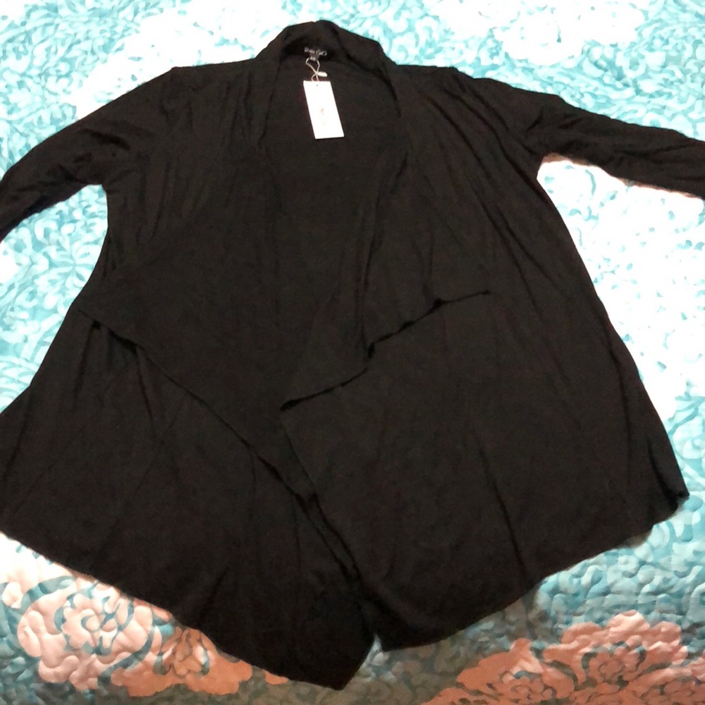 NWT black drape cardigan